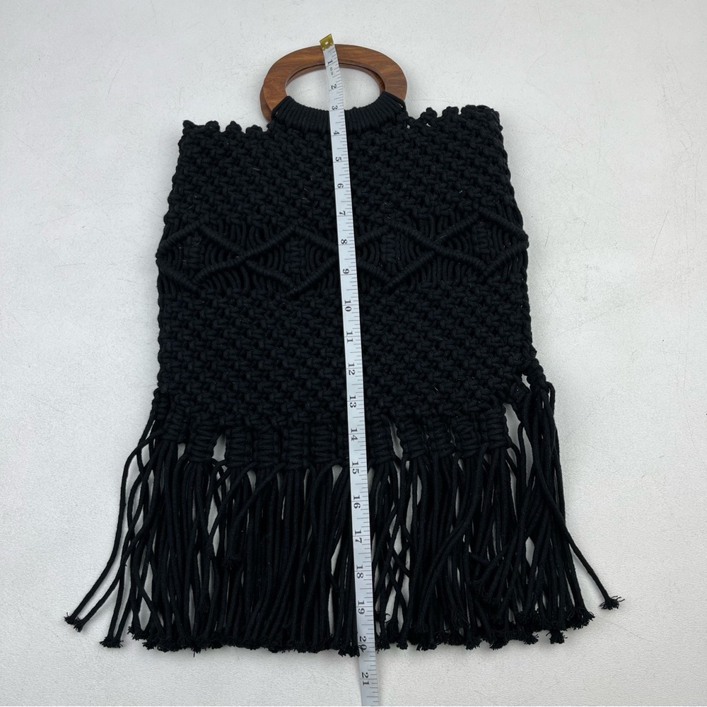 Danielle Nicole Crochet Crossbody Purse Black Mac… - image 5